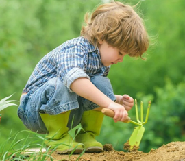 Garden child gardening