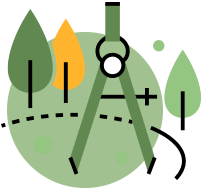 Garden landscape planning icon