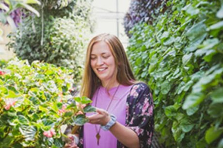 Garden woman in purple