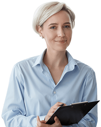 Woman psychologist holding a folder