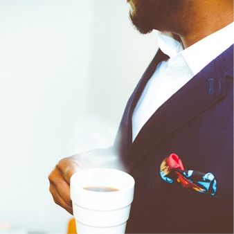 Man with cup of coffee