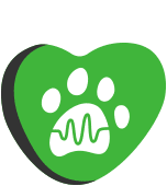 Vet heart with a paw icon